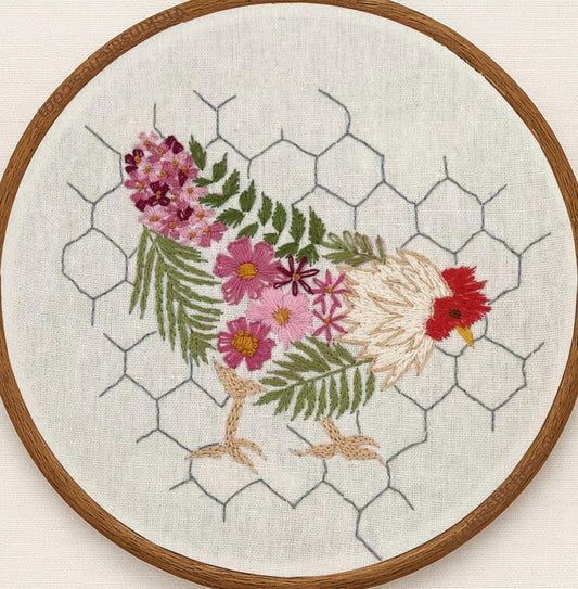 I Love my Chicken Farmhouse Embroidery Kit