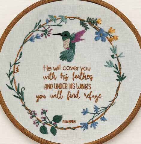8" The Hummingbird Hand Embroidery Kit for Beginners