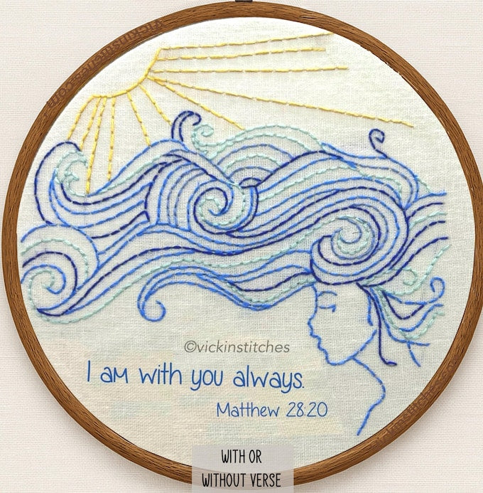 6" Beach Ocean Uplifting Vibes Embroidery Kit