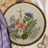 6" Beautiful Floral Wildflower Christian Faith Embroidery Kit