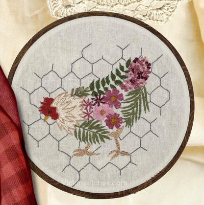 8" I Love my Chicken Farmhouse Embroidery Kit