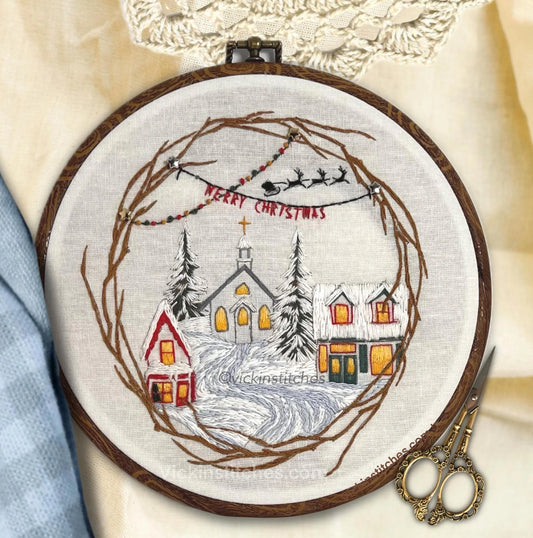 8” Winter Christmas Town 'It’s a Wonderful Life' Embroidery Kit