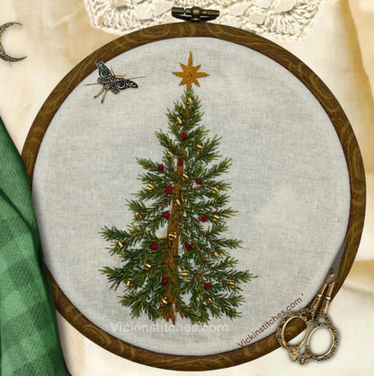 Realistic Christmas Tree Embroidery Kit