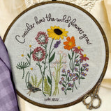 8” Wildflower Embroidery Design Pattern