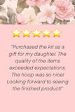 You Are a Work of Art- little artist painter Embroidery Kit for girls  –beginner Sunflower empowerment message for girls