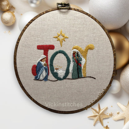 Nativity Joy hand embroidery pattern pdf download -