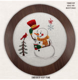 Cozy Christmas Snowman Embroidery Kit | Holiday Stitch Project