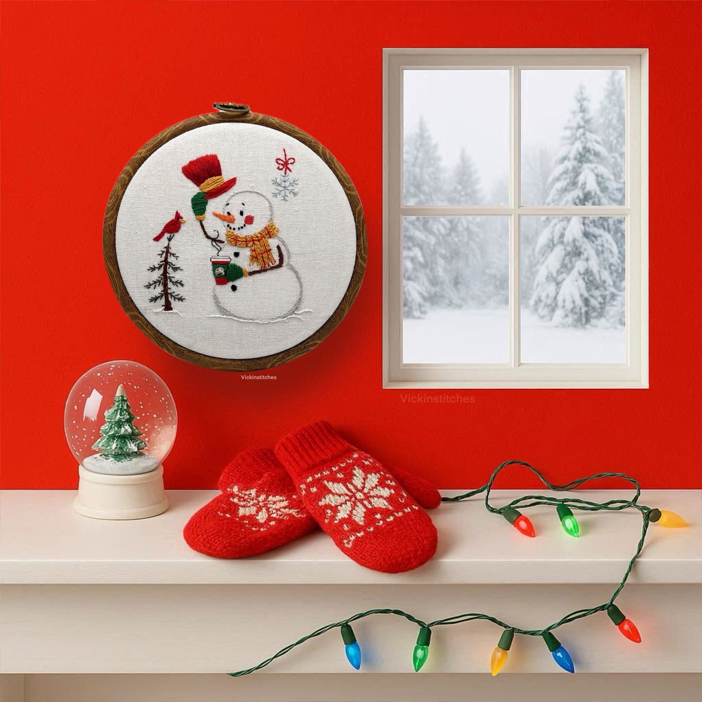 Cozy Christmas Snowman Embroidery Kit | Holiday Stitch Project