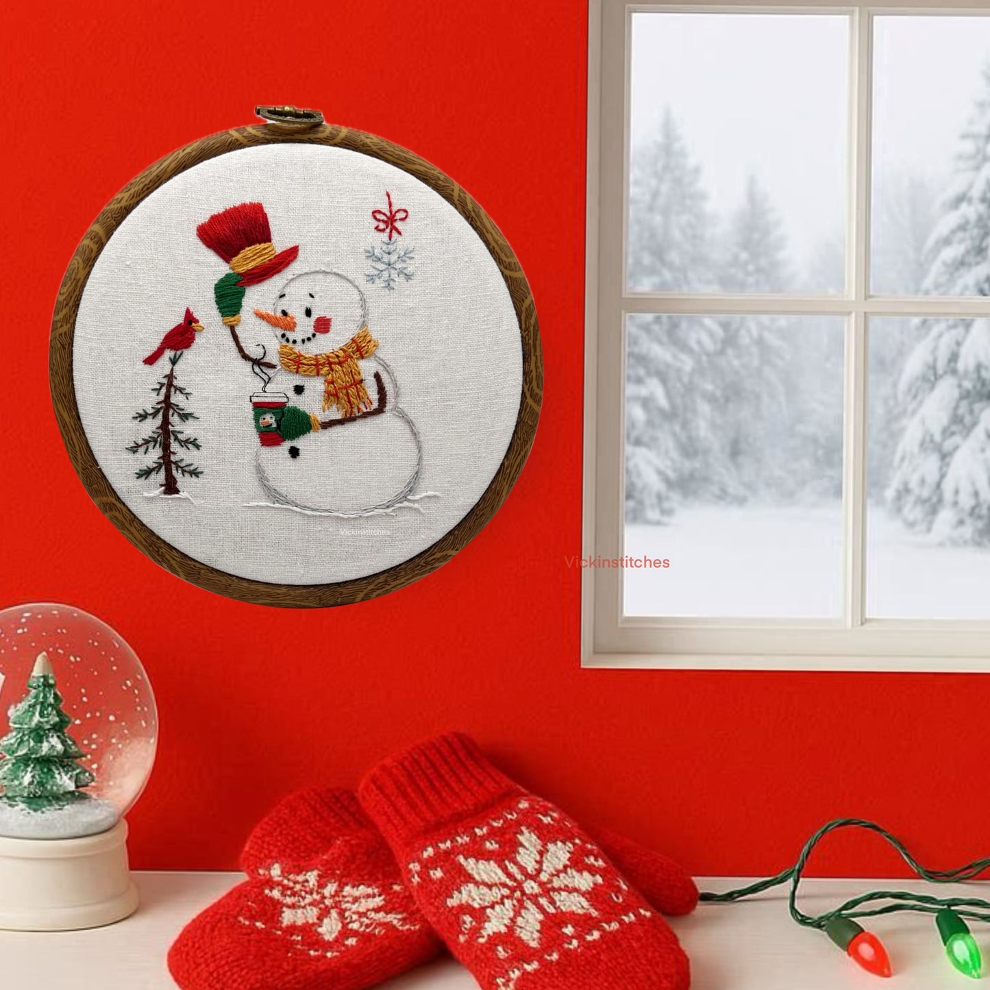 Cozy Christmas Snowman Embroidery Kit | Holiday Stitch Project
