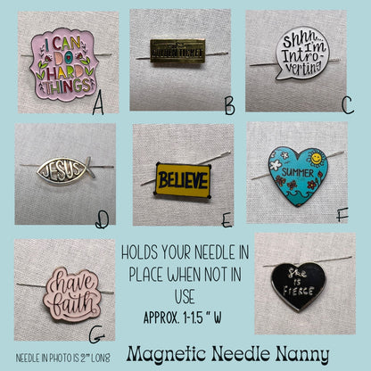 Word & message Needle Magnets, Needle Nannies, Assorted styles, gifts for her, handmade gifts, stitcher accessories