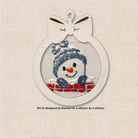 Christmas Snowman Embroidery Ornament Kit |  DIY Tree Décor Gift