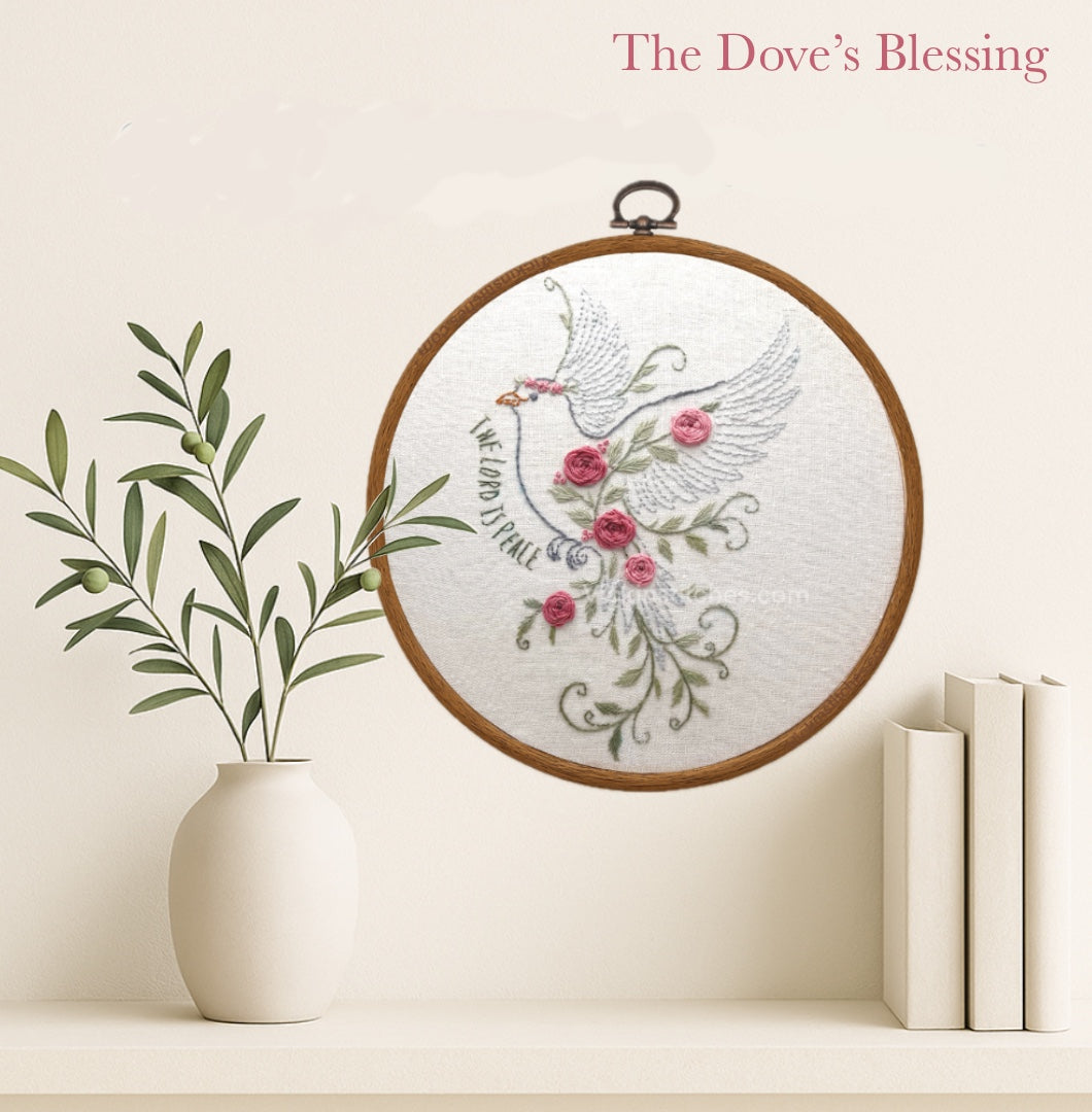 Floral dove embroidery kit | The Lord is Peace