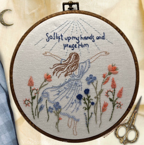 Christian Woman Embroidery Kit– Hand Stitched Worship Decor, Inspirational Bible Verse Gift, Floral Wall Hanging, Faith Home Decor
