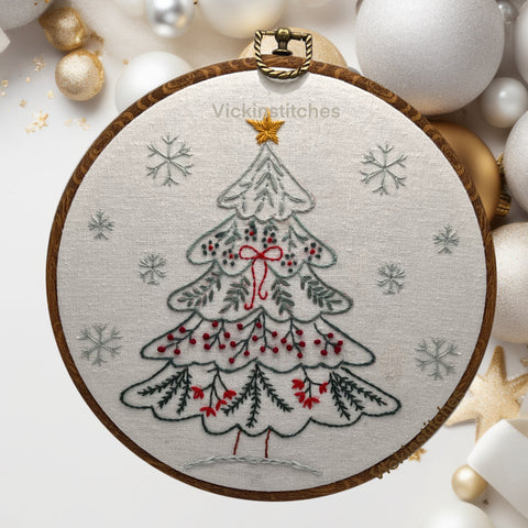 Ombre’ Christmas Tree Embroidery Kit wall decor for beginners.
