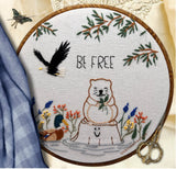 Woodland Animal Embroidery Kit for Beginners - Cute squirrel decor for Baby Nursery or Child's Room. Be kind. Easy hand embroidery kit
