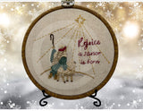 Christmas Shepherd North Star embroidery kit for beginners. Shepherd , sheep rejoice embroidery