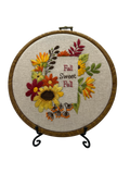 6" Autumn Leaves Frame Hand Embroidery Pattern PDF Download