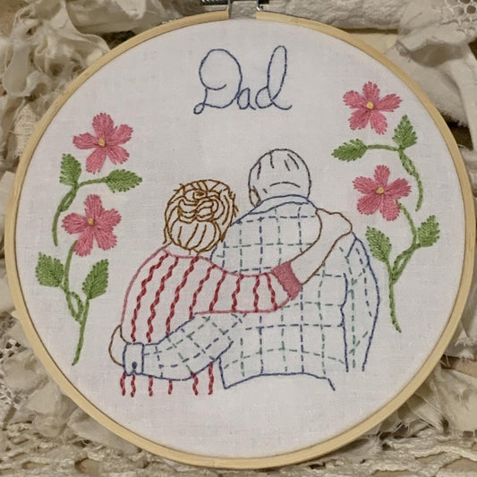 6" 'Dad" Beginners Embroidery Pattern PDF