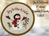 Christmas Snowman Joy to the World Embroidery Kit
