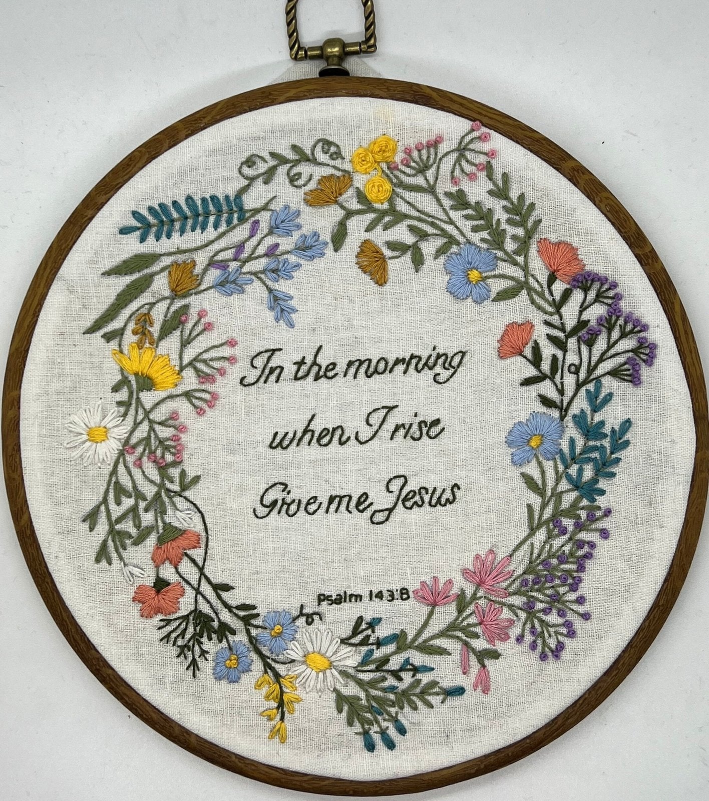 8" Psalm 143 Christian Embroidery Design Pattern Embroidery PDF