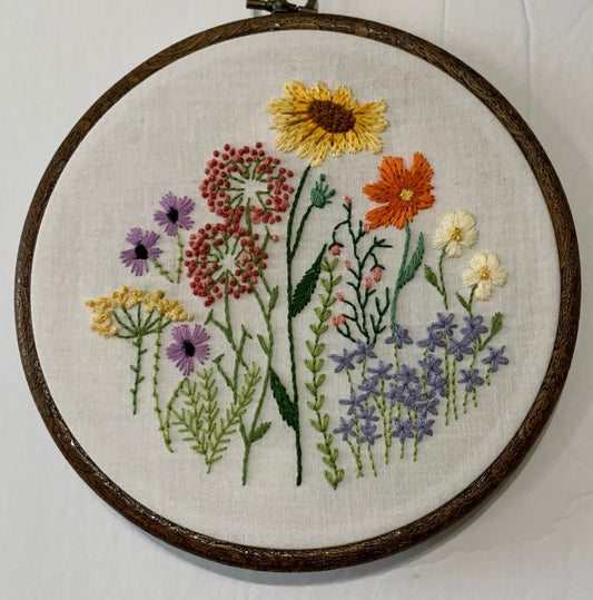 6” Wildflower Embroidery Design Pattern