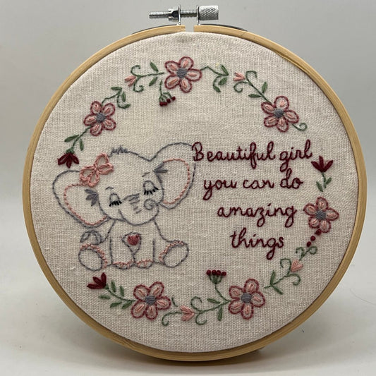 8" Baby Nursery Elephant Embroidery Pattern PDF Download