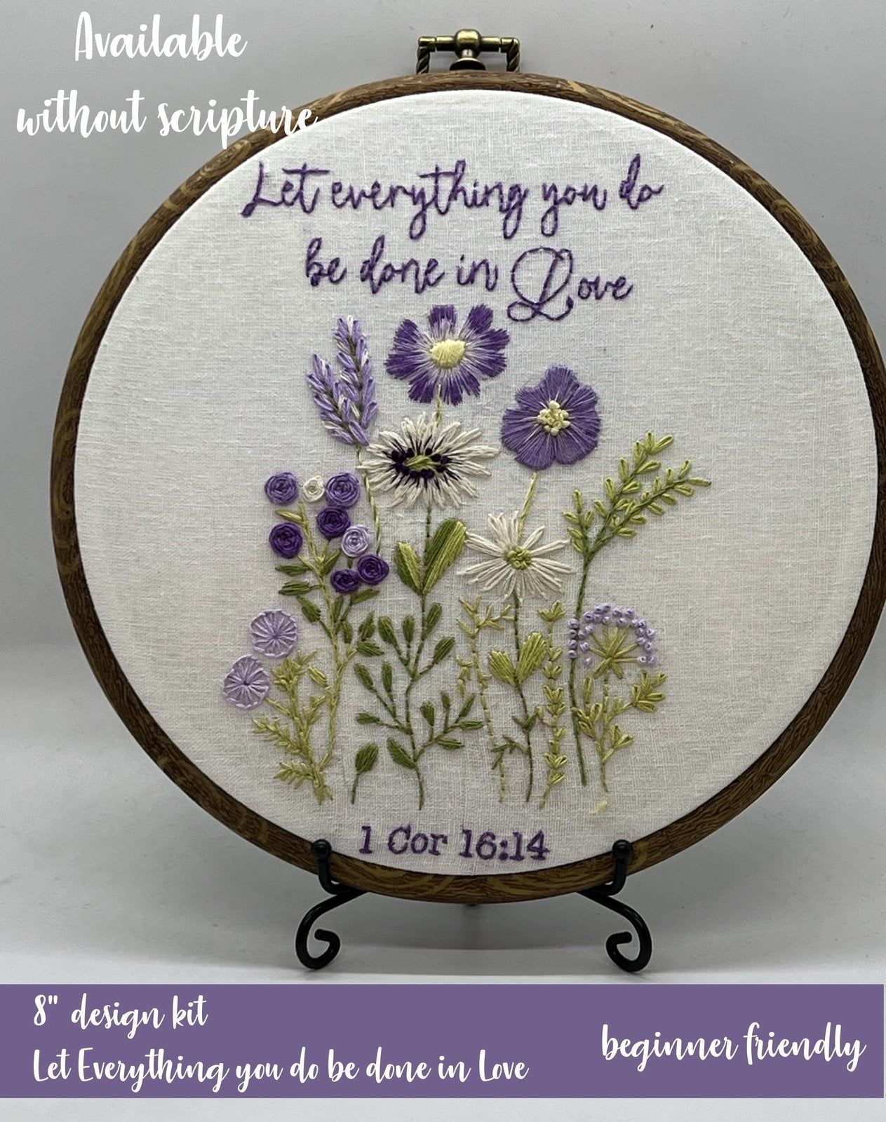 8"  1 Corinthians 16:14  Embroidery Kit, Wedding Anniversary Gift