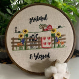 American Farm Life Grateful & Blessed Embroidery Kit