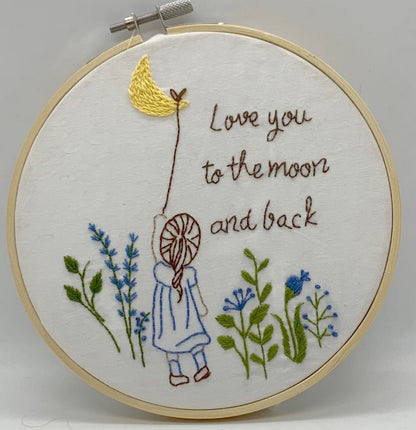 6" Love you to the Moon and Back Embroidery Kit