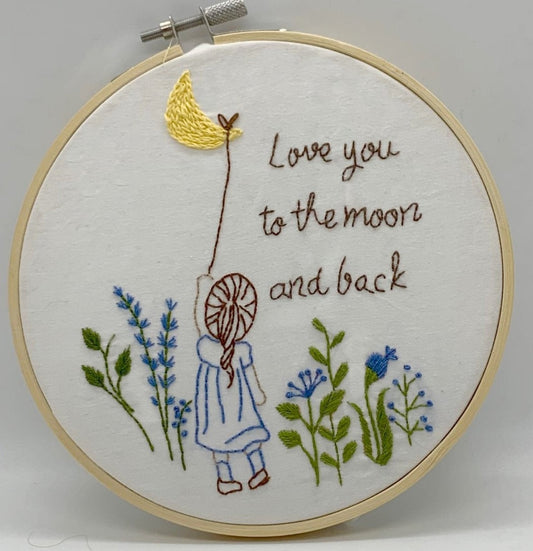 6" Love you to the Moon and Back Embroidery Kit