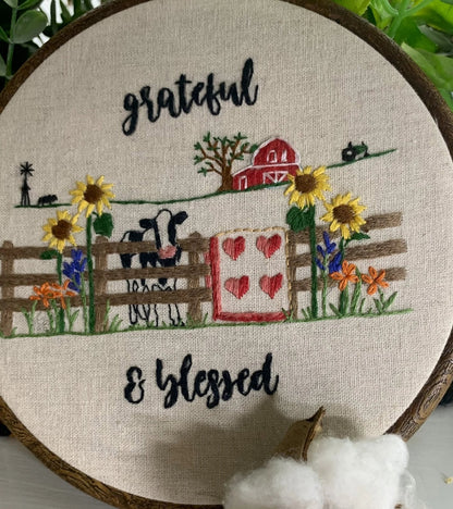 6" American Farm Grateful & Blessed Pattern PDF