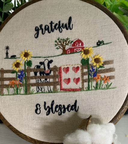 6" American Farm Grateful & Blessed Pattern PDF download