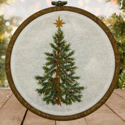 8” Christmas Tree Embroidery Design PDF Pattern download