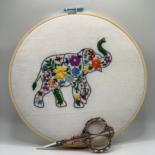 6" Boho Elephant Wall Decor Embroidery Design PDF Pattern