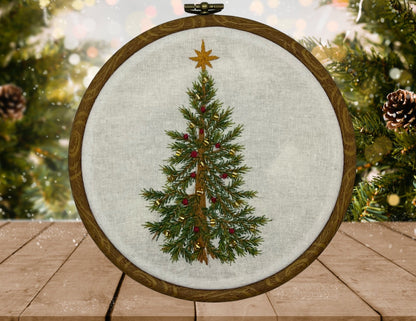 Realistic beaded Christmas Tree Embroidery Kit