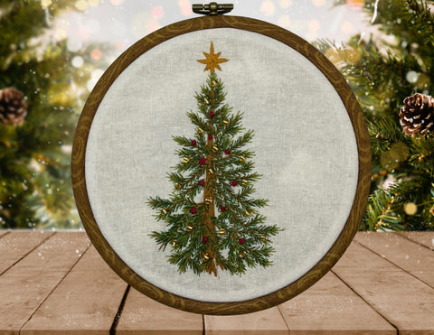 Realistic Christmas Tree Embroidery Kit