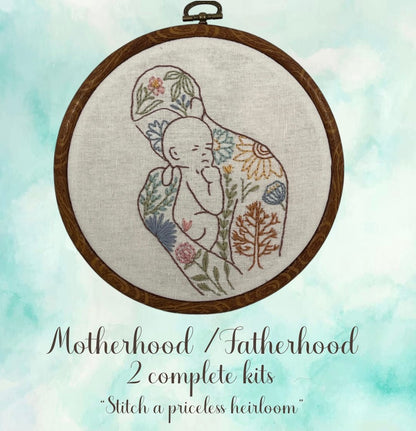 Motherhood Fatherhood Baby Nursery Art design embroidery kits