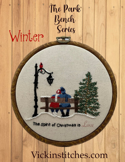 6”  3 Season Park Bench Series Embroidery Kits