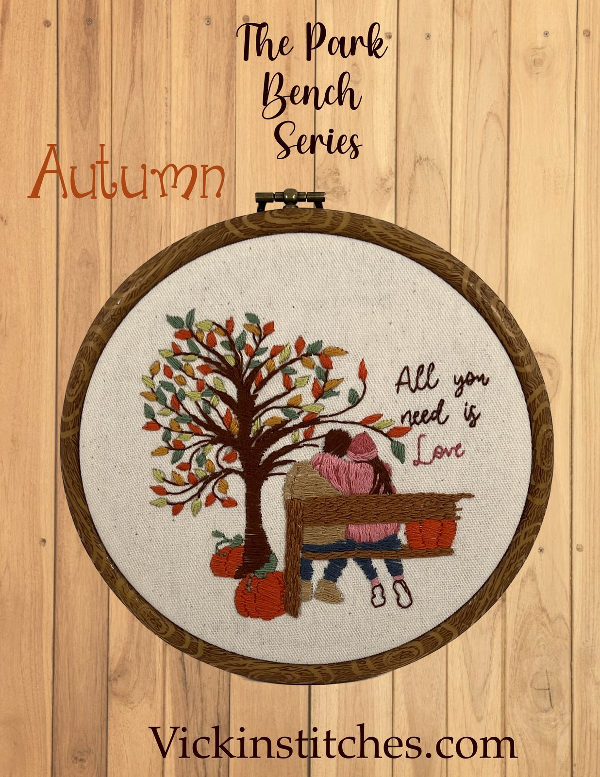 6”  3 Season Park Bench Series Embroidery Kits