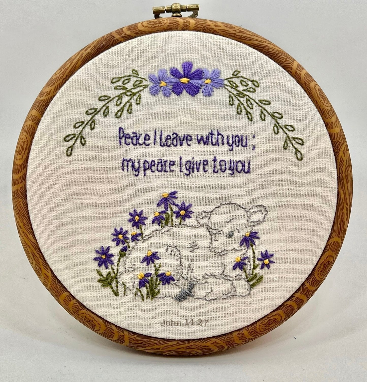 6" Lamb of God, John 14, Peace Embroidery Pattern PDF Download