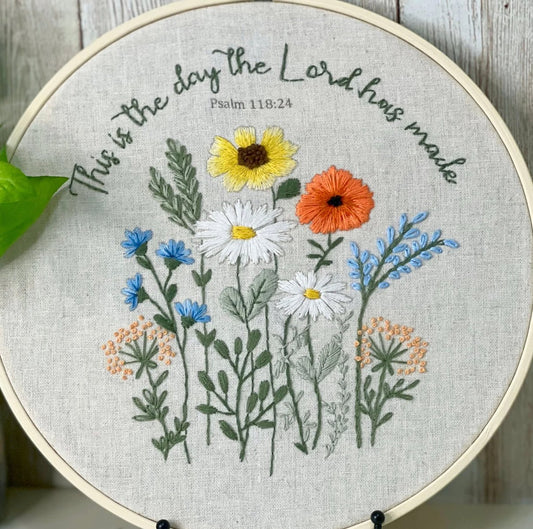 8" Psalm 118 Christian Art Hand Embroidery Kit