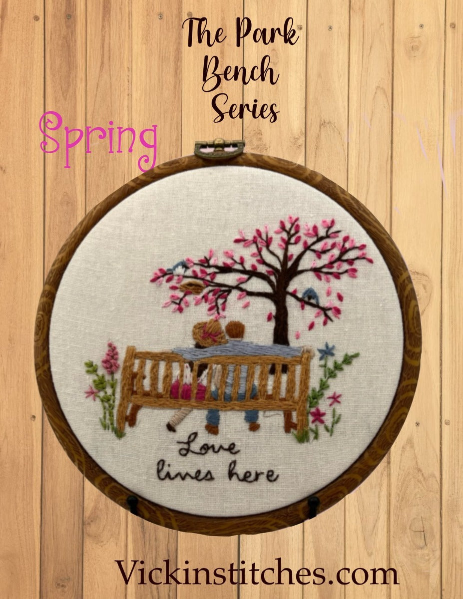 6”  3 Season Park Bench Series Embroidery Kits