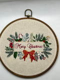 8" Christmas Botanical Flowers & Greenery Design  8" Pattern PDF Download