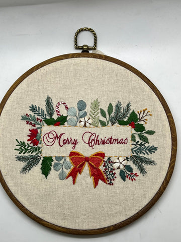 8" Christmas Botanical Flowers & Greenery Design  8" Pattern PDF Download