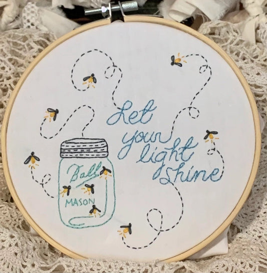 6" Firefly 'Let your light shine' Embroidery Pattern PDF