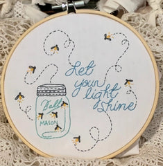 6" Firefly 'Let your light shine' Embroidery Pattern PDF