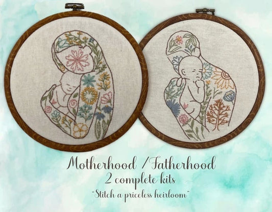 Motherhood Fatherhood Baby Nursery Art design embroidery kits