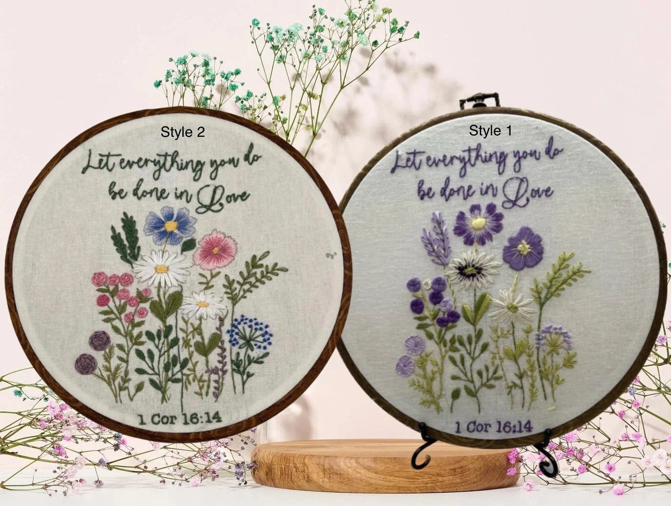 8"  1 Corinthians 16:14  Embroidery Kit, Wedding Anniversary Gift